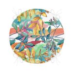 - RealHomes Yuvarlak Fermuarlı Minder - Realhomes Beyaz Zemin Üzerinde Renkli Yaprak Desenli Dijital Baskılı Modern Yuvarlak Fermuarlı Sandalye Minderi Realhomes