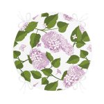 Beyaz Zemin Üzerinde Yeşil Yapraklı Çiçek Desenli Dijital Baskılı Modern Yuvarlak Fermuarlı Sandalye Minderi Realhomes