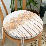 - RealHomes Yuvarlak Fermuarlı Minder - Realhomes Soyut Ağaç Ve Yaprak Figürlü Dijital Baskılı Modern Yuvarlak Fermuarlı Sandalye Minderi Realhomes