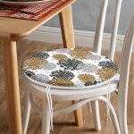 - RealHomes Yuvarlak Fermuarlı Minder - Realhomes Beyaz Zemin Üzerinde Renkli Çiçek Desenli Dijital Baskılı Modern Yuvarlak Fermuarlı Sandalye Minderi Realhomes