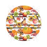 - RealHomes Yuvarlak Fermuarlı Minder - Realhomes  Beyaz Zemin Üzerinde Siyah Çizgili Bal Kabağı Desenli Dijital Baskılı Modern Yuvarlak Fermuarlı Sandalye Minderi Realhomes