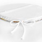 - RealHomes Yuvarlak Fermuarlı Minder - Realhomes  Beyaz Zemin Üzerinde Bal Kabağı Desenli Dijital Baskılı Modern Yuvarlak Fermuarlı Sandalye Minderi Realhomes