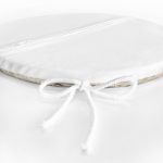 Pastel Zemin Üzerinde Renkli Yaprak Desenli Dijital Baskılı Modern Yuvarlak Fermuarlı Sandalye Minderi Realhomes