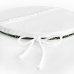 Siyah Zemin Üzerinde Yeşil Yaprak Desenli Dijital Baskılı Modern Yuvarlak Fermuarlı Sandalye Minderi Realhomes