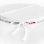 - RealHomes Yuvarlak Fermuarlı Minder - Realhomes  Beyaz Zemin Üzerinde Ekose Desenli Çan Desenli Dijital Baskılı Modern Yuvarlak Fermuarlı Sandalye Minderi Realhomes