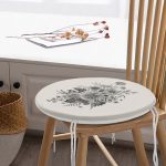 - RealHomes Yuvarlak Fermuarlı Minder - Realhomes  Pastel Zemin Üzerinde Çiçek Desenli Dijital Baskılı Modern Yuvarlak Fermuarlı Sandalye Minderi Realhomes