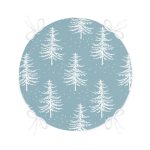 - RealHomes Yuvarlak Fermuarlı Minder - Realhomes  Renkli Zemin Üzerinde Beyaz Çam Ağacı Desenli Dijital Baskılı Modern Yuvarlak Fermuarlı Sandalye Minderi Realhomes