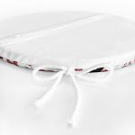 Beyaz Zemin Üzerinde Ekoseli Kar tanesi Desenli Dijital Baskılı Modern Yuvarlak Fermuarlı Sandalye Minderi Realhomes