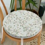 - RealHomes Yuvarlak Fermuarlı Minder - Realhomes  Pastel Zemin Üzerinde Çiçek Desenli Dijital Baskılı Modern Yuvarlak Fermuarlı Sandalye Minderi Realhomes