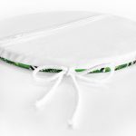 - RealHomes Yuvarlak Fermuarlı Minder - Realhomes Geometrik Zeminde Yeşil Yaprak Desenli Dijital Baskılı Modern Yuvarlak Fermuarlı Sandalye Minderi Realhomes