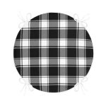 - RealHomes Yuvarlak Fermuarlı Minder - Realhomes  Beyaz Zemin Üzerinde Siyah Ekose Desenli Dijital Baskılı Modern Yuvarlak Fermuarlı Sandalye Minderi Realhomes