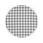 - RealHomes Yuvarlak Fermuarlı Minder - Realhomes Beyaz Zemin Üzerinde Gri Ekose Desenli Dijital Baskılı Modern Yuvarlak Fermuarlı Sandalye Minderi Realhomes