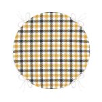 - RealHomes Yuvarlak Fermuarlı Minder - Realhomes  Beyaz Zemin Üzerinde Siyah Sarı Ekose Desenli Dijital Baskılı Modern Yuvarlak Fermuarlı Sandalye Minderi Realhomes