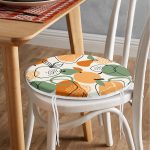 - RealHomes Yuvarlak Fermuarlı Minder - Realhomes  Renkli Zemin Üzerinde Onedraw Çizimli Meyve Desenli Dijital Baskılı Modern Yuvarlak Fermuarlı Sandalye Minderi Realhomes