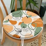 - RealHomes Yuvarlak Fermuarlı Minder - Realhomes  Renkli Zemin Üzerinde Onedraw Çizimli Meyve Desenli Dijital Baskılı Modern Yuvarlak Fermuarlı Sandalye Minderi Realhomes