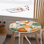 - RealHomes Yuvarlak Fermuarlı Minder - Realhomes  Renkli Zemin Üzerinde Onedraw Çizimli Meyve Desenli Dijital Baskılı Modern Yuvarlak Fermuarlı Sandalye Minderi Realhomes