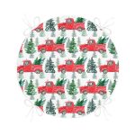 - RealHomes Yuvarlak Fermuarlı Minder - Realhomes  Beyaz Zemin Üzerinde Çam Ağacı Desenli Dijital Baskılı Modern Yuvarlak Fermuarlı Sandalye Minderi Realhomes