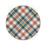 Renkli Zemin Üzerinde Pastel Renkli Ekose Desenli Dijital Baskılı Modern Yuvarlak Fermuarlı Sandalye Minderi Realhomes