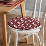 - RealHomes Yuvarlak Fermuarlı Minder - Realhomes Kırmızı Ekose Desenli Geyik Motifli Dijital Baskılı Modern Yuvarlak Fermuarlı Sandalye Minderi Realhomes