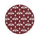 - RealHomes Yuvarlak Fermuarlı Minder - Realhomes Kırmızı Ekose Desenli Geyik Motifli Dijital Baskılı Modern Yuvarlak Fermuarlı Sandalye Minderi Realhomes