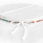 Beyaz Zemin Üzerinde Çini Desenli Dijital Baskılı Modern Yuvarlak Fermuarlı Sandalye Minderi Realhomes