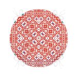 - RealHomes Yuvarlak Fermuarlı Minder - Realhomes  Beyaz Zemin Üzerinde Çini Desenli Dijital Baskılı Modern Yuvarlak Fermuarlı Sandalye Minderi Realhomes