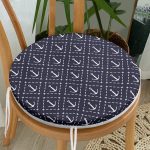 - RealHomes Yuvarlak Fermuarlı Minder - Realhomes  Renkli Zemin Üzerinde Modern Çapa Desenli Dijital Baskılı Modern Yuvarlak Fermuarlı Sandalye Minderi Realhomes