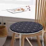 - RealHomes Yuvarlak Fermuarlı Minder - Realhomes  Renkli Zemin Üzerinde Modern Çapa Desenli Dijital Baskılı Modern Yuvarlak Fermuarlı Sandalye Minderi Realhomes