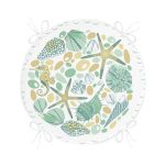 - RealHomes Yuvarlak Fermuarlı Minder - Realhomes Beyaz Zemin Üzerinde Deniz Yıldızı Desenli Dijital Baskılı Modern Yuvarlak Fermuarlı Sandalye Minderi Realhomes