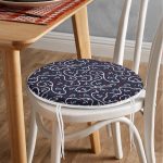 - RealHomes Yuvarlak Fermuarlı Minder - Realhomes Renkli Zemin Üzerinde Çapa Ve Halat Desenli Dijital Baskılı Modern Yuvarlak Fermuarlı Sandalye Minderi Realhomes