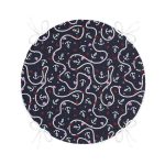 - RealHomes Yuvarlak Fermuarlı Minder - Realhomes Renkli Zemin Üzerinde Çapa Ve Halat Desenli Dijital Baskılı Modern Yuvarlak Fermuarlı Sandalye Minderi Realhomes