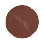 - RealHomes Yuvarlak Fermuarlı Minder - Realhomes  Renkli Zemin Üzerinde Yaprak Desenli Dijital Baskılı Modern Yuvarlak Fermuarlı Sandalye Minderi Realhomes