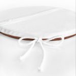 - RealHomes Yuvarlak Fermuarlı Minder - Realhomes  Renkli Zemin Üzerinde Yaprak Desenli Dijital Baskılı Modern Yuvarlak Fermuarlı Sandalye Minderi Realhomes