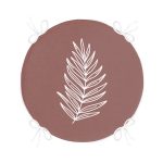 - RealHomes Yuvarlak Fermuarlı Minder - Realhomes  Renkli Zemin Üzerinde Yaprak Desenli Dijital Baskılı Modern Yuvarlak Fermuarlı Sandalye Minderi Realhomes