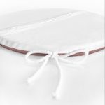 - RealHomes Yuvarlak Fermuarlı Minder - Realhomes  Renkli Zemin Üzerinde Yaprak Desenli Dijital Baskılı Modern Yuvarlak Fermuarlı Sandalye Minderi Realhomes