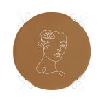 - RealHomes Yuvarlak Fermuarlı Minder - Realhomes Renkli Zemin Üzerinde Onedraw Çizimli Bayan Silüeti Dijital Baskılı Modern Yuvarlak Fermuarlı Sandalye Minderi Realhomes