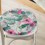 - RealHomes Yuvarlak Fermuarlı Minder - Realhomes Renkli Zemin Üzerinde Kaktüs Desenli Dijital Baskılı Modern Yuvarlak Fermuarlı Sandalye Minderi Realhomes