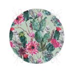 - RealHomes Yuvarlak Fermuarlı Minder - Realhomes Renkli Zemin Üzerinde Kaktüs Desenli Dijital Baskılı Modern Yuvarlak Fermuarlı Sandalye Minderi Realhomes