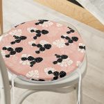 - RealHomes Yuvarlak Fermuarlı Minder - Realhomes Renkli Zemin Üzerinde Yaprak Desenli Dijital Baskılı Modern Yuvarlak Fermuarlı Sandalye Minderi Realhomes