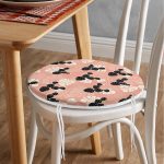 - RealHomes Yuvarlak Fermuarlı Minder - Realhomes Renkli Zemin Üzerinde Yaprak Desenli Dijital Baskılı Modern Yuvarlak Fermuarlı Sandalye Minderi Realhomes