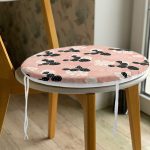 - RealHomes Yuvarlak Fermuarlı Minder - Realhomes Renkli Zemin Üzerinde Yaprak Desenli Dijital Baskılı Modern Yuvarlak Fermuarlı Sandalye Minderi Realhomes