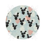 - RealHomes Yuvarlak Fermuarlı Minder - Realhomes  Renkli Zemin Üzerinde Yaprak Desenli Dijital Baskılı Modern Yuvarlak Fermuarlı Sandalye Minderi Realhomes