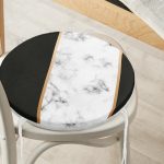 - RealHomes Yuvarlak Fermuarlı Minder - Realhomes  Renkli Geometrik Desenli Mermer Motifli Dijital Baskılı Modern Yuvarlak Fermuarlı Sandalye Minderi Realhomes