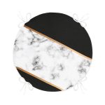 - RealHomes Yuvarlak Fermuarlı Minder - Realhomes  Renkli Geometrik Desenli Mermer Motifli Dijital Baskılı Modern Yuvarlak Fermuarlı Sandalye Minderi Realhomes