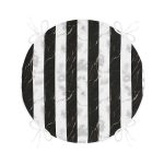 - RealHomes Yuvarlak Fermuarlı Minder - Realhomes  Mermer Zeminli Siyah Çizgili Dijital Baskılı Modern Yuvarlak Fermuarlı Sandalye Minderi Realhomes