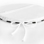 - RealHomes Yuvarlak Fermuarlı Minder - Realhomes  Mermer Zeminli Siyah Çizgili Dijital Baskılı Modern Yuvarlak Fermuarlı Sandalye Minderi Realhomes