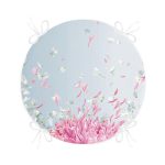 - RealHomes Yuvarlak Fermuarlı Minder - Realhomes  Pastel Zeminli Renkli Ortanca Çiçek Dijital Baskılı Modern Yuvarlak Fermuarlı Sandalye Minderi Realhomes