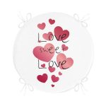 - RealHomes Yuvarlak Fermuarlı Minder - Realhomes Sevgililer Günü Temalı Özel Tasarım Dijital Baskılı Modern Yuvarlak Fermuarlı Sandalye Minderi Realhomes