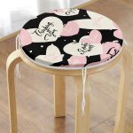 - RealHomes Yuvarlak Fermuarlı Minder - Realhomes  Sevgililer Günü Temalı Özel Tasarım Dijital Baskılı Modern Yuvarlak Fermuarlı Sandalye Minderi Realhomes