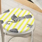 - RealHomes Yuvarlak Fermuarlı Minder - Realhomes  Flamingo Temalı Dijital Baskılı Yuvarlak Fermuarlı Sandalye Minderi Realhomes